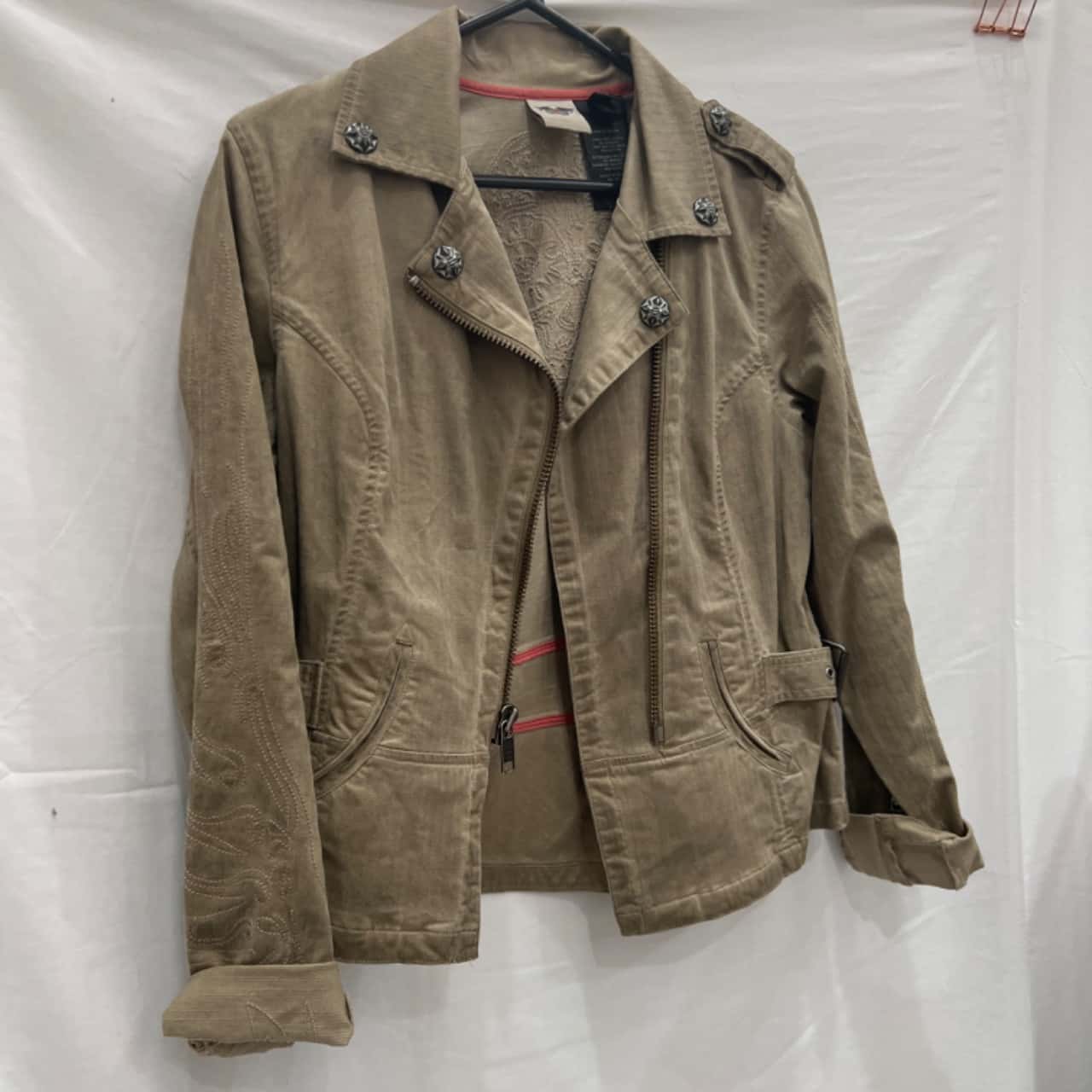 Harley Davidson Womens Jacket Size S Khaki(s)