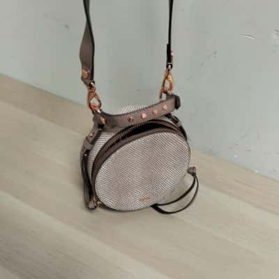 Mimco Womens Rose Gold Circular Crossbody Bag VGUC 