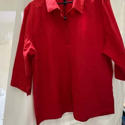 TAKING SHAPE 3/4 Sleeve Shirt  Size 24  in Red 
