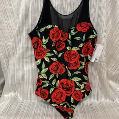 Togs Tummy Control Gorgeous /Black & Red Roses /One Piece /Swimsuit /Bathers Size 18 - Brand New with Tags - RRP $125.00 