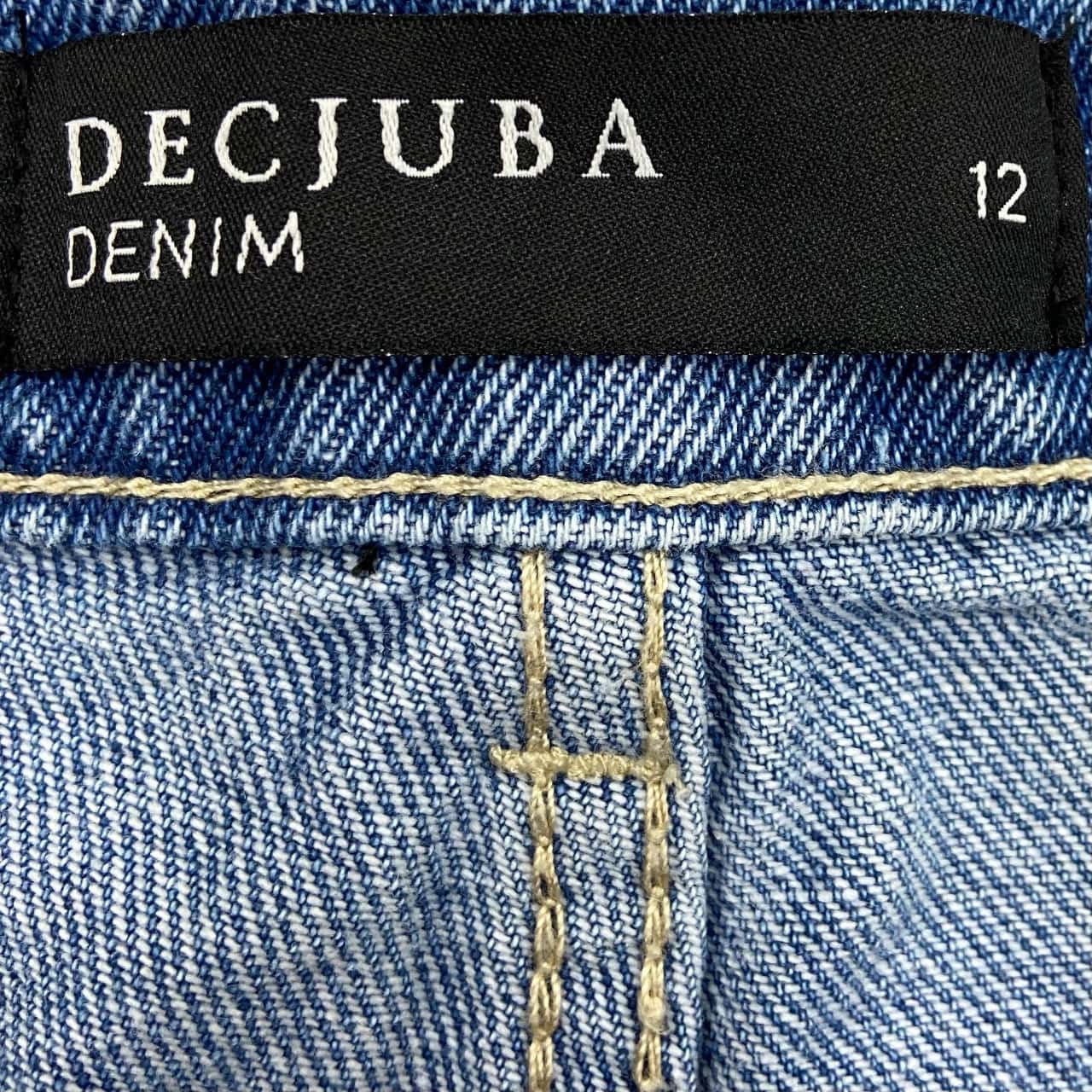 Decjuba Size 12 Distressed Denim Shorts Blue