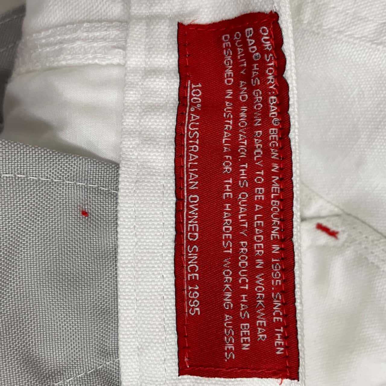 BAD Workwear Unisex Size 32 Denim Shorts White (s)