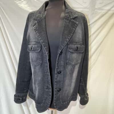 Postie Fashions Size 16 Denim Jacket Black  