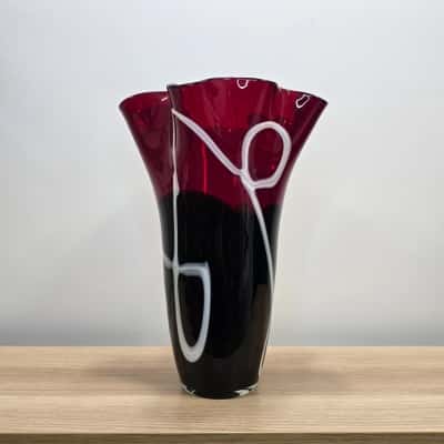 Handmade Mouth-Blown Art Glass Vase - 35cm