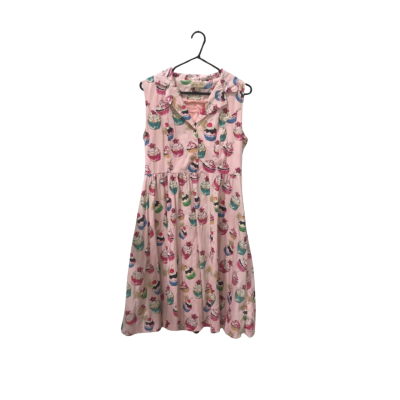 Lindy Bop Pink Cupcake Retro Style Dress Size 12 