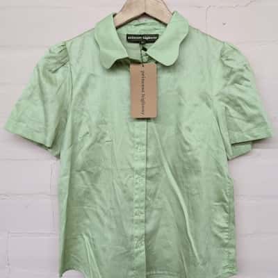 BNWT Princess Highway Green Collared Top