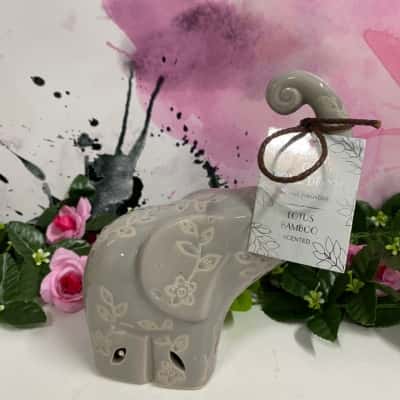 Lotus bamboo ceramic scented elephant New
