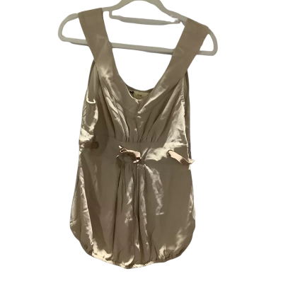 Cue Womens  Size 8 Short Sleeve Top Beige Mushroom look NWOT