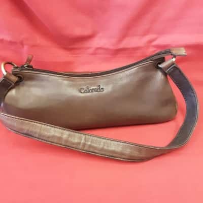 Colorado small size Brown  leather Zip  top handbag
