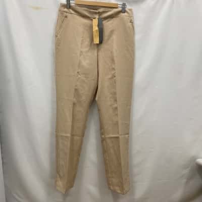 Liz Jordan Women's Size 10 Straight Leg Pants Beige RRP$100