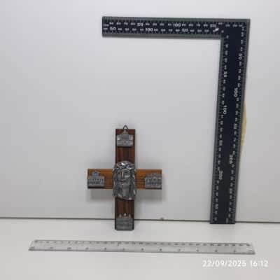Religious Crucifix Wooden Metal Art Wall Mountable 