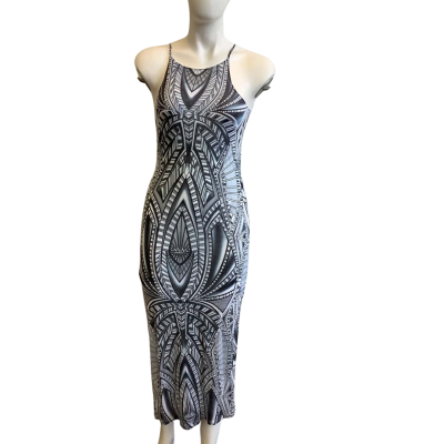 Sass & Bide Women's Size XXS Maxi Bodycon Dress Grey Pattern 