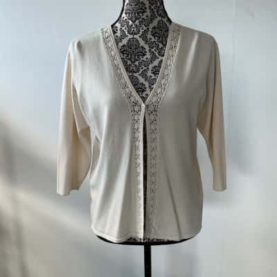 Katies Womens  Size L Cardigan Cream 
