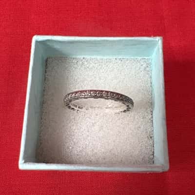 Women's Pandora Sterling Silver Sparkle & Hearts Ring 