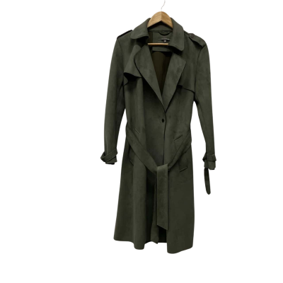 Liz Jordan Womens  Size 10 Suede Trench Coat Khaki 