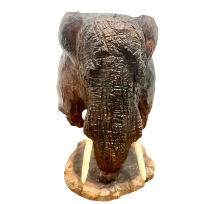 Hand Carved Wooden Elephant Statue