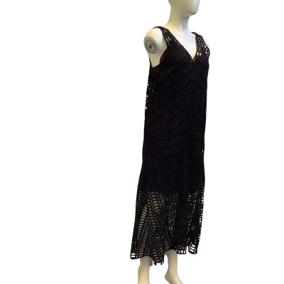 Brand New Piper Womens  (Youth) Size 16 Cut Out Sleeveless Midi Dress Black