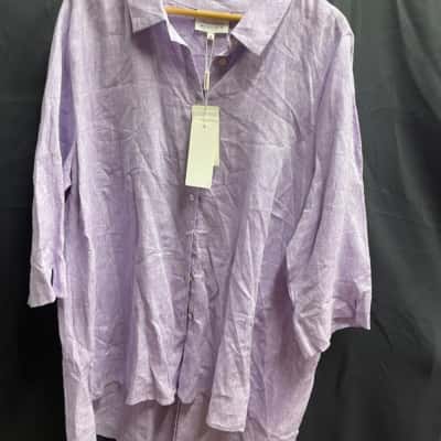Maggie T Womens Size 18 Lilac Dress Shirt