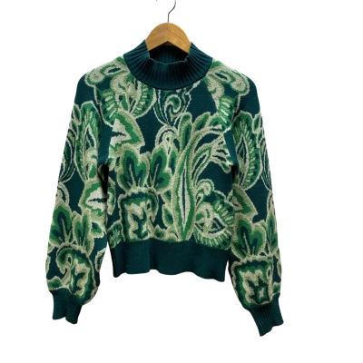 Minkpink Womens Size XS Green Patterned Jumper