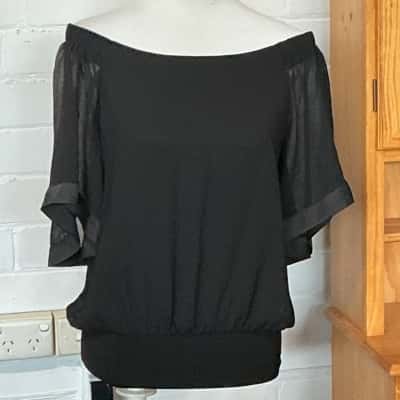 Montique Womens  Size S Off-the-shoulder Top Black  