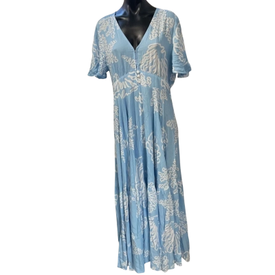  MYLK  Size 16 Casual Dress Blue / Pattern / White 