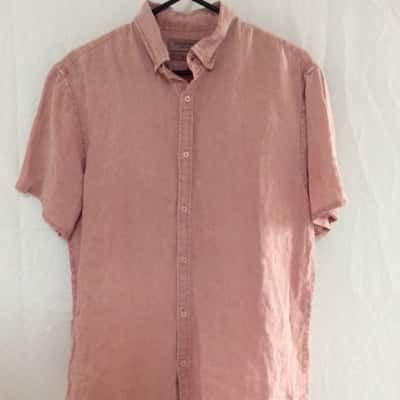 Mens Short Sleeve Shirt Pink  