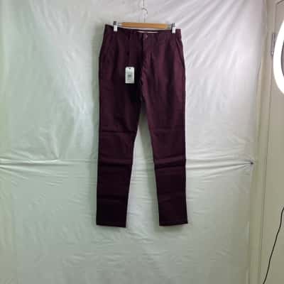 Blaq Mens Size 30 Straight Leg Pants Maroon BNWT