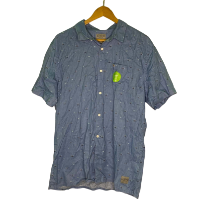 Quicksilver Mens  Size M Short Sleeve Shirt Blue / Pattern 