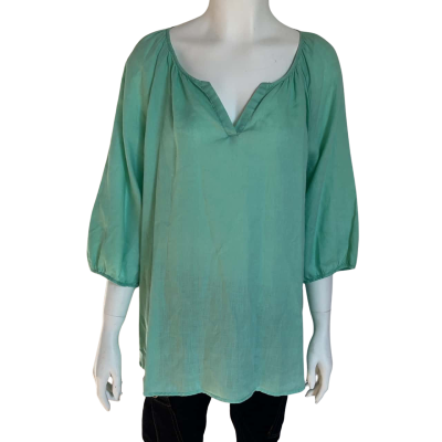 Suzannegrae Womens  Size 10 3/4 Sleeve Top / Blouse Sea Green