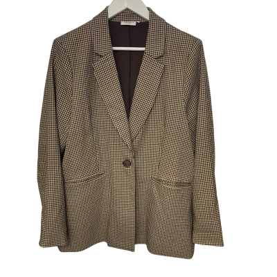 Jeanswest Womens  Size 14 Blazer Black  / Brown / Checked / Cream 