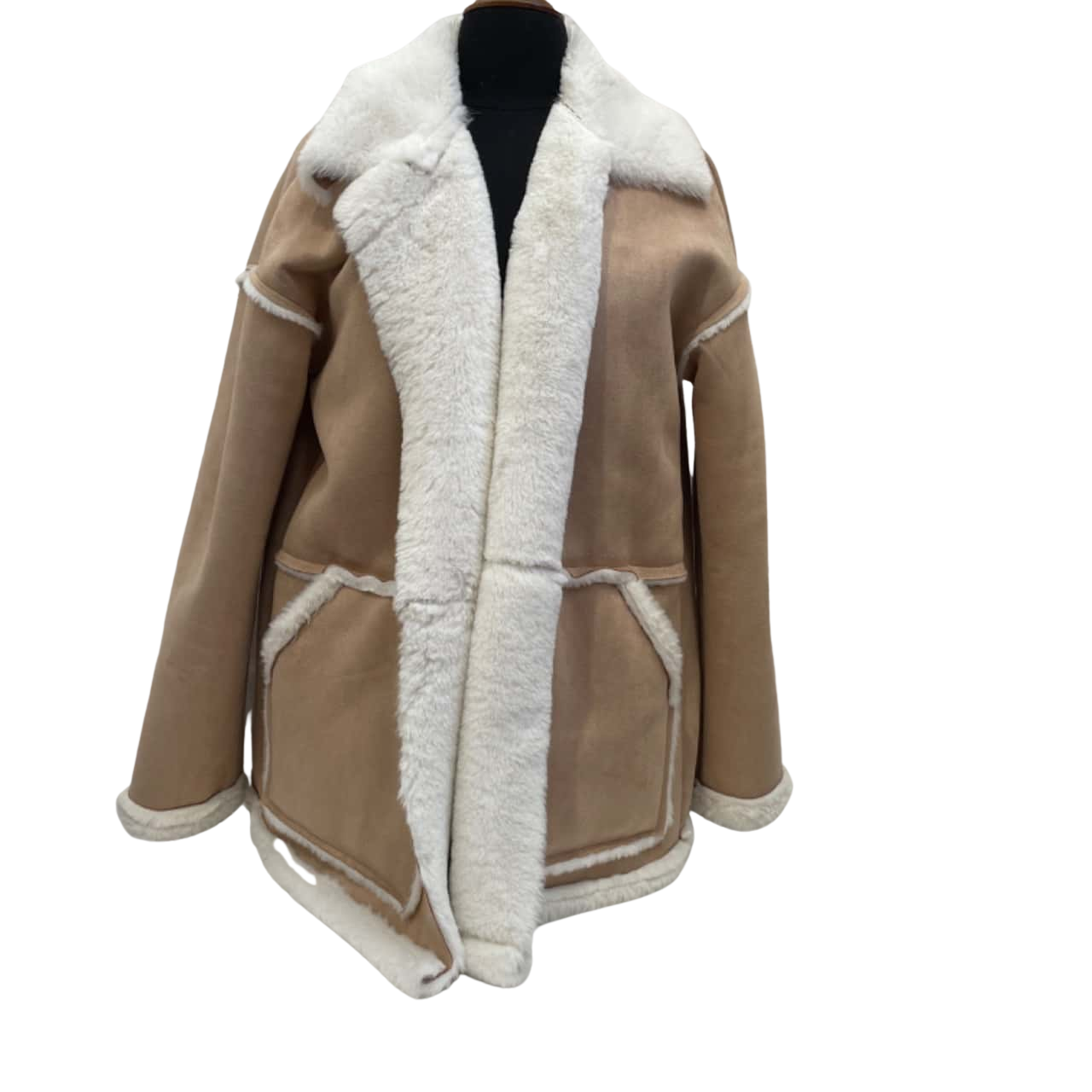 Ally Fashion Womens Size 14 / M Wool style Jacket Beige