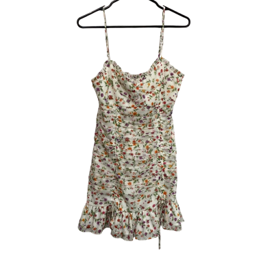 White Dress with Floral Pattern Size L