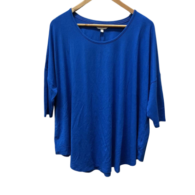 Capture Womens Size 14 Short Sleeve Top Blue 