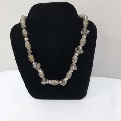 Glass And Crystal Bead Necklace