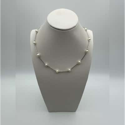 Silver Tone Pearl Necklace