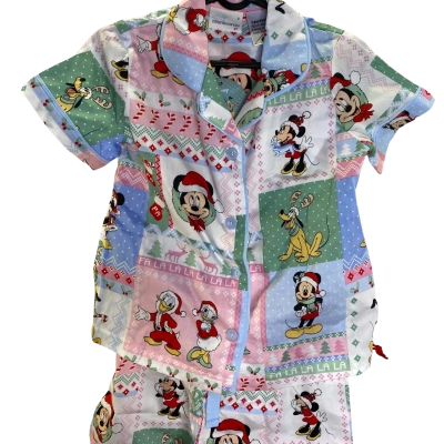 Peter Alexander Disney Kids Pyjama Set Size 2 Blue / Pattern / Pink  / White 