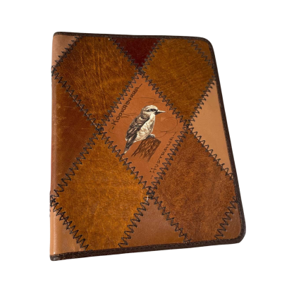 Leather Bound Kookaburra Address Book NZ Made.
