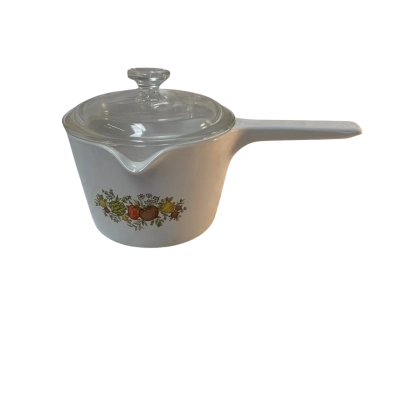 Vintage Corning Ware 1L Double Lipped Sausepan & Lid.