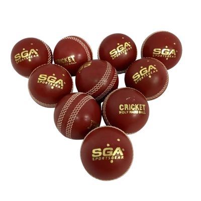 10 x SGA Sportsgear Cricket Poly Hard Balls