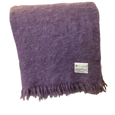 St Albans.  Pure Mohair Purple Blanket/Throw