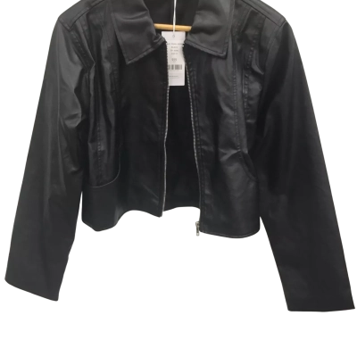  Womens Size 8 Biker Jacket Black  