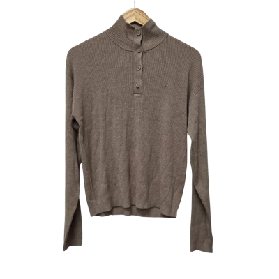 Nimble Activewear Womens  Size M Long Sleeve Top / Polo Shirt Brown 
