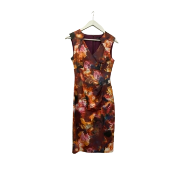 Karen Millen Womens  Size 10 Sleeveless Dress  Floral / Maroon / Purple 