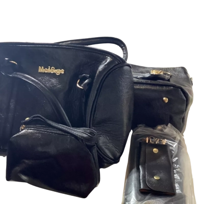 Me I & ge Womens Handbag Black  5 Piece Set