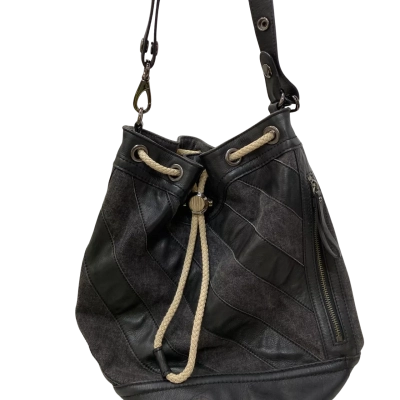 Womens Mimco Shoulder Bag Black  / Cream / Striped 