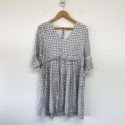 Blue Soul White Blue Elbow Bell Sleeve Mini Dress  Size S 