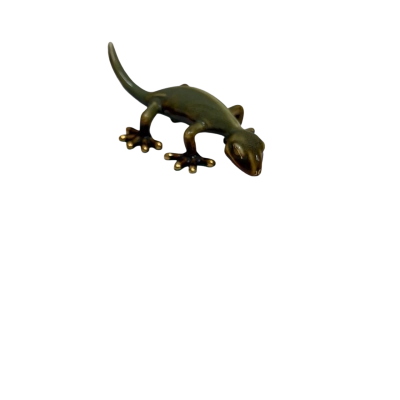 Ceramic green gecko figurine 
