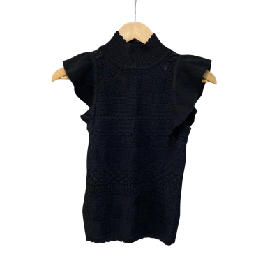 Witchery Womens  Size XXS Mesh Top Black  
