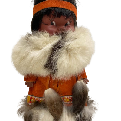 50s/60s Alaskan Inuit Eskimo Doll, Real Leather and  Fur 