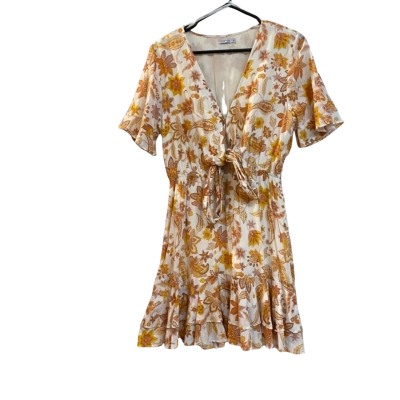 Ghanda Women’s Orange Floral Midi Dress